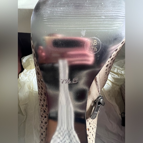 BCBG Maxazria suede ankle boot with snakeskin print heel - Picture 5 of 6